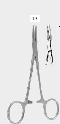 Мікрозатискач ХОЛСТЕДА (HALSTED) типу «москіт» 1х2 зубці, вигнутий, 10,0 см (cm)